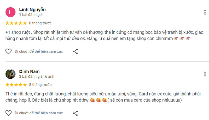 Khách hàng nói về Nguyên Tuấn