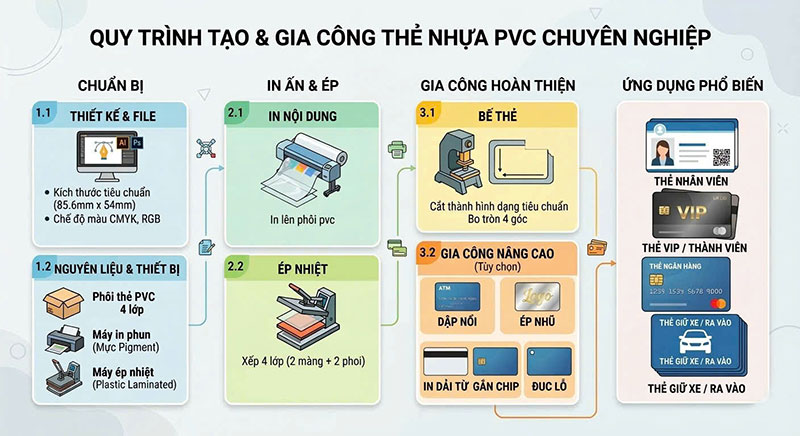 Quy trình tạo & gia công thẻ nhựa PVC chuyên nghiệp