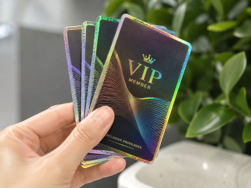 Thẻ nhựa Hologram ánh kim kết hợp phủ viền Hologram