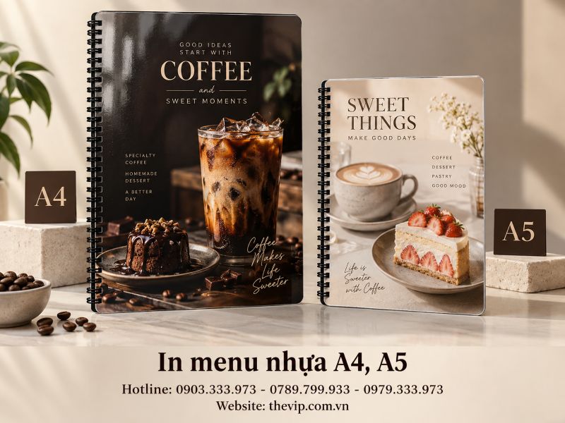 In menu nhựa A4, A5 tại TPHCM