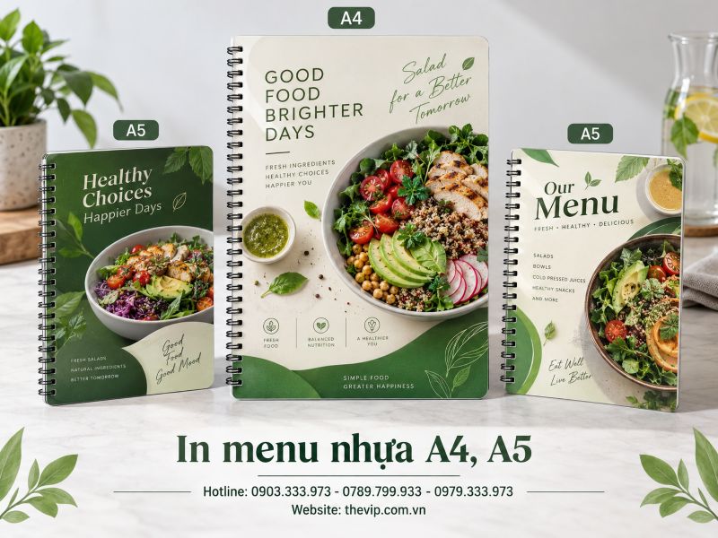 In menu nhựa A4, A5 tại TPHCM