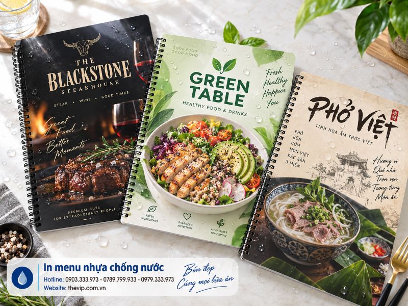 In menu nhựa chống nước tại TPHCM