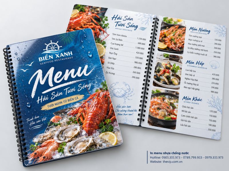 In menu nhựa chống nước tại TPHCM