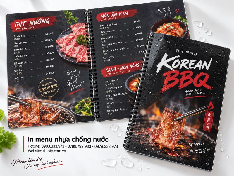 In menu nhựa chống nước tại TPHCM