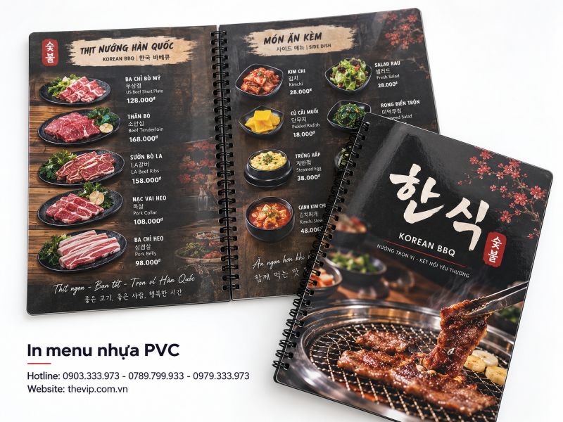 In menu nhựa PVC tại TPHCM