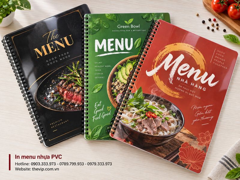 In menu nhựa PVC tại TPHCM